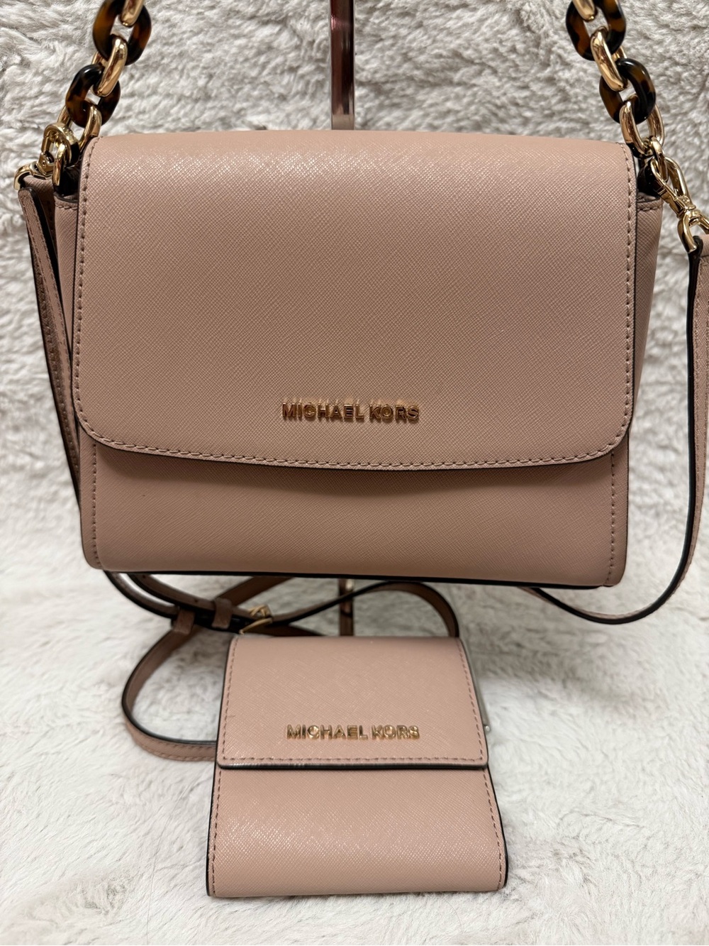 Michael Kors Sofia Small East West Saffiano Leather Satchel Crossbody bag